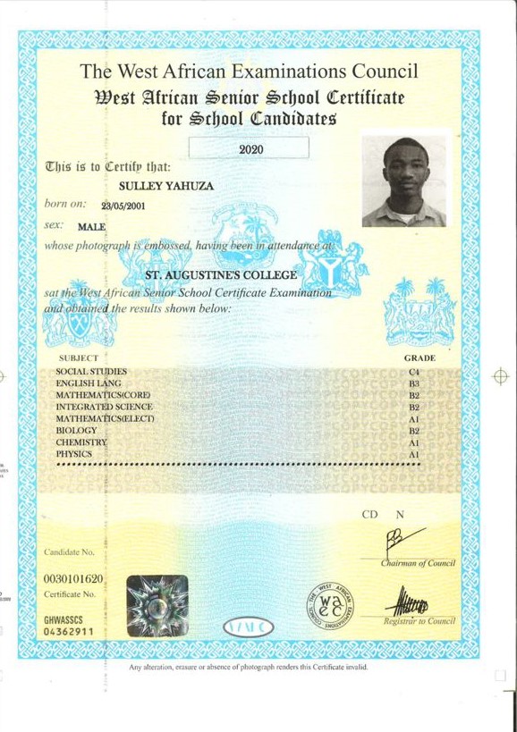 WASSCE Certificate Thumbnail